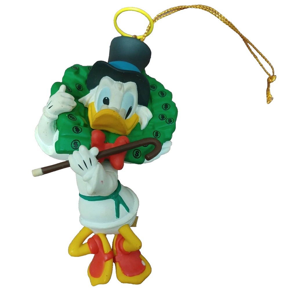 Disney Scrooge McDuck Christmas holiday ornament money wreath angel wings FLAWS